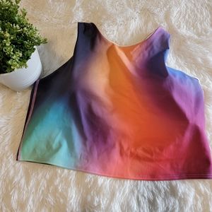 Athleta Gradient Rainbow Conscious Crop D-DD+ | Size XL